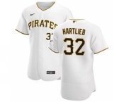 Men's Nike Pittsburgh Pirates #32 Geoff Hartlieb White Home 2020 Authentic Player Baseball Jersey