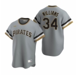 Men's Nike Pittsburgh Pirates #34 Trevor Williams Gray Cooperstown Collection Road Stitched Baseball Jersey