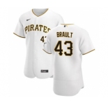 Men's Nike Pittsburgh Pirates #43 Steven Brault White Home 2020 Authentic Player Baseball Jersey