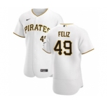 Men's Nike Pittsburgh Pirates #49 Michael Feliz White Home 2020 Authentic Player Baseball Jersey