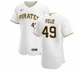Men's Nike Pittsburgh Pirates #49 Michael Feliz White Home 2020 Authentic Player Baseball Jersey