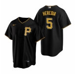 Men's Nike Pittsburgh Pirates #5 Guillermo Heredia Black Alternate Stitched Baseball Jersey