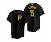 Men's Nike Pittsburgh Pirates #5 Guillermo Heredia Black Alternate Stitched Baseball Jersey