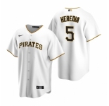 Men's Nike Pittsburgh Pirates #5 Guillermo Heredia White Home Stitched Baseball Jersey