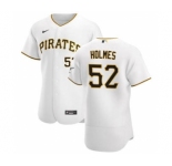 Men's Nike Pittsburgh Pirates #52 Clay Holmes White Home 2020 Authentic Player Baseball Jersey