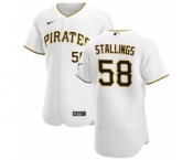 Men's Nike Pittsburgh Pirates #58 Jacob Stallings White Home 2020 Authentic Player Baseball Jersey