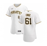 Men's Nike Pittsburgh Pirates #61 Oneil Cruz White Home 2020 Authentic Player Baseball Jersey