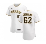 Men's Nike Pittsburgh Pirates #62 Blake Cederlind White Home 2020 Authentic Player Baseball Jersey