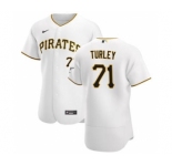Men's Nike Pittsburgh Pirates #71 Nik Turley White Home 2020 Authentic Player Baseball Jersey