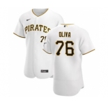 Men's Nike Pittsburgh Pirates #76 Jared Oliva White Home 2020 Authentic Player Baseball Jersey