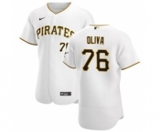 Men's Nike Pittsburgh Pirates #76 Jared Oliva White Home 2020 Authentic Player Baseball Jersey