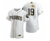Men's Nike San Diego Padres #19 Tony Gwynn White 2020 Authentic Golden Edition Baseball Jersey