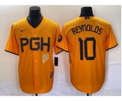 Men's Pittsburgh Pirates #10 Bryan Reynolds Gold 2023 City Connect Stitched Jersey