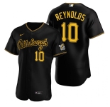 Mens Pittsburgh Pirates #10 Bryan Reynolds Nike Black Alternate 2nd Pittsburgh FlexBase Jersey