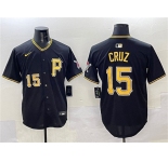 Men's Pittsburgh Pirates #15 Oneil Cruz Black 2025 Limited Stitched Baseball Jersey