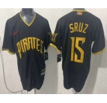 Men's Pittsburgh Pirates #15 Oneil Cruz Black 2026 City Connect Stadium Jersey