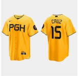 Mens Pittsburgh Pirates #15 Oneil Cruz Gold 2023 City Connect Jersey