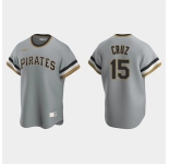 Mens Pittsburgh Pirates #15 Oneil Cruz Nike Gray Pullover Cooperstown Collection Jersey