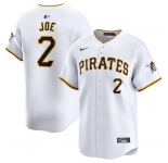 Men's Pittsburgh Pirates #2 Connor Joe White Home Limited Baseball Stitched Jersey