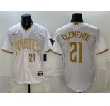 Men's Pittsburgh Pirates #21 Roberto Clemente White 2026 City Connect Stadium Stitched Baseball Jersey