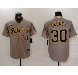 Men's Pittsburgh Pirates #30 Paul Skenes Number Grey Stitched Jersey
