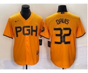 Men's Pittsburgh Pirates #32 Henry Davis Yellow 2023 City Connect Stitched Jersey