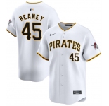 Men's Pittsburgh Pirates #45 Andrew Heaney White 2025 Home Limited Stitched Baseball Jersey