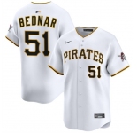 Men's Pittsburgh Pirates #51 David Bednar White 2025 Home Limited Stitched Baseball Jersey