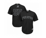 Men's Pittsburgh Pirates #55 Josh Bell JB Authentic Black 2019 Players Weekend Baseball Jersey