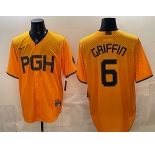 Men's Pittsburgh Pirates #6 Konnor Griffin Gold City Connect Stitched Jersey