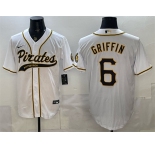 Men's Pittsburgh Pirates #6 Konnor Griffin White Cool Base Stitched Baseball Jersey