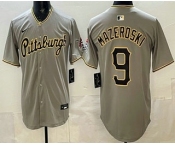 Men's Pittsburgh Pirates #9 Bill Mazeroski Grey Limited Jersey