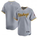 Men's Pittsburgh Pirates Blank Gray Away Limited Baseball Stitched Jersey