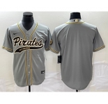 Men's Pittsburgh Pirates Blank Grey Cool Base Stitched Baseball Jersey