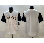 Men's Pittsburgh Pirates Blank White Cool Base Stitched Jersey