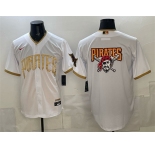 Men's Pittsburgh Pirates Team Big Logo White 2026 City Connect Stadium Stitched Baseball Jersey