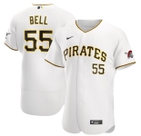 Pittsburgh Pirates #55 Josh Bell Men's Nike White Home 2020 Authentic Player MLB Jersey