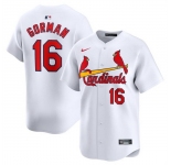 Men St Louis Cardinals #16 Nolan Gorman White 2024 Home Limited Stitched Baseball Jersey