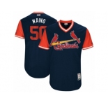 Men's 2017 Little League World Series Cardinals #50 Adam Wainwright Waino Navy Jersey