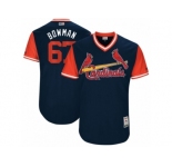 Men's 2017 Little League World Series Cardinals #67 Matt Bowman Bowman Navy Jersey