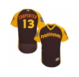 Men's Majestic St. Louis Cardinals #13 Matt Carpenter Brown 2016 All-Star National League BP Authentic Collection Flex Base MLB Jerse