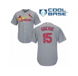 Men's Majestic St. Louis Cardinals #15 Randal Grichuk Authentic Grey Road Cool Base MLB Jersey