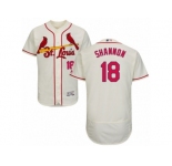 Men's Majestic St. Louis Cardinals #18 Mike Shannon Cream Flexbase Authentic Collection MLB Jersey