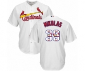 Men's Majestic St. Louis Cardinals #39 Miles Mikolas Authentic White Team Logo Fashion Cool Base MLB Jersey
