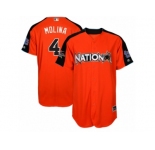 Men's Majestic St. Louis Cardinals #4 Yadier Molina Replica Orange National League 2017 MLB All-Star MLB Jersey