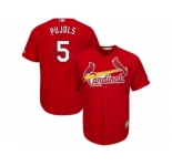 Men's Majestic St. Louis Cardinals #5 Albert Pujols Authentic Red Alternate Cool Base MLB Jersey