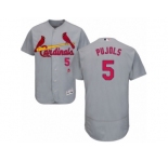 Men's Majestic St. Louis Cardinals #5 Albert Pujols Grey Flexbase Authentic Collection MLB Jersey