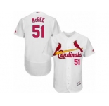 Men's Majestic St. Louis Cardinals #51 Willie McGee White Flexbase Authentic Collection MLB Jersey