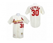 Men's Mitchell and Ness 1967 St. Louis Cardinals #30 Orlando Cepeda Replica Cream Throwback MLB Jersey