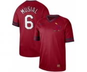 Men's Nike Cardinals #6 Stan Musial Red Cooperstown Collection Stitched Baseball Jersey
